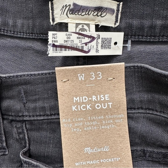 Madewell Jeans Kick Out Crop Mid-Rise Stretch in Beckley Wash 33 - Picture 8 of 13